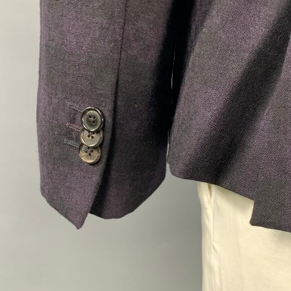 PAUL SMITH Size 44 Soho Purple Black Plaid Wool Notch Lapel Sport Coat - Picture 6 of 11